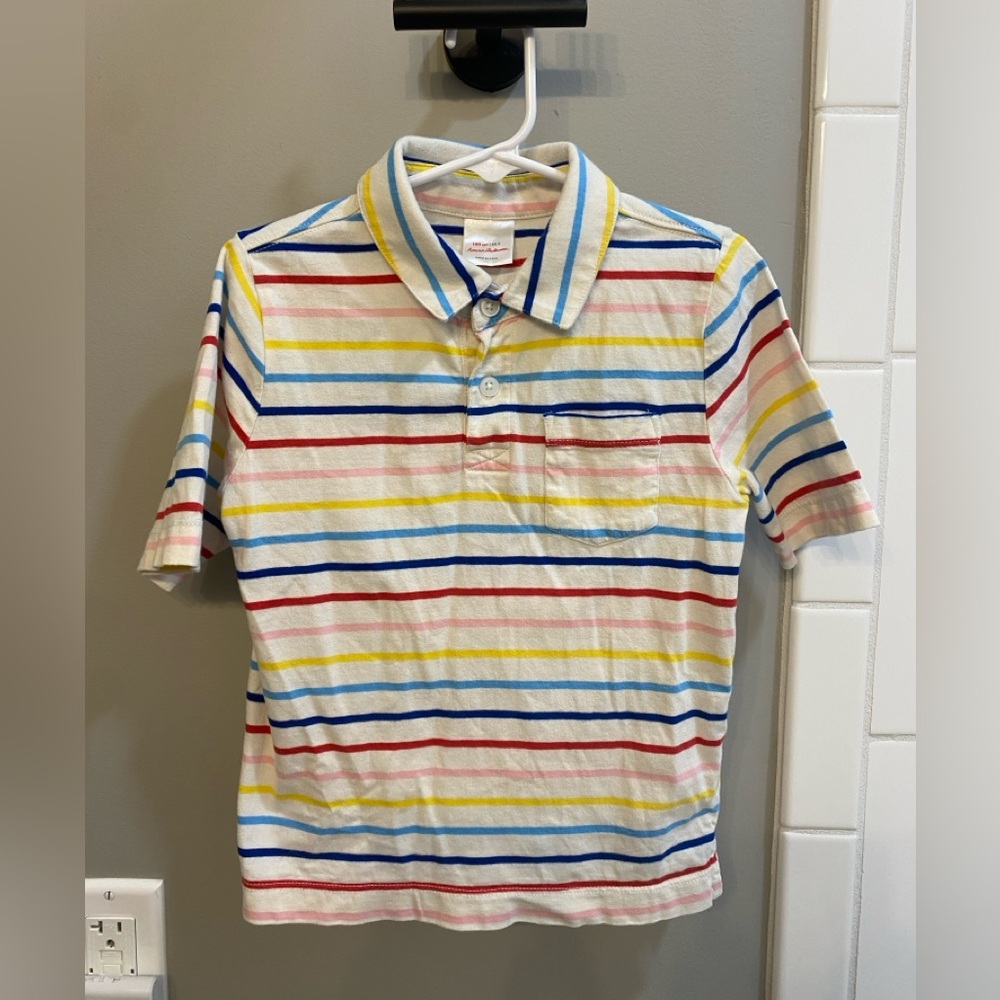 Hanna Andersson Striped Polo Shirt / Size 4 (100 cm) / VGUC